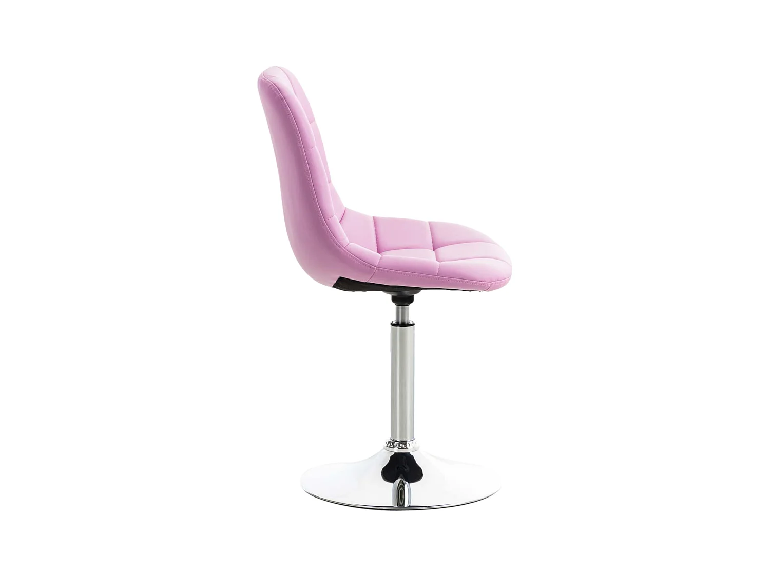 Lot de 2  chaise salle à manger - Similicuir & Métal chromé - Rose - Emil