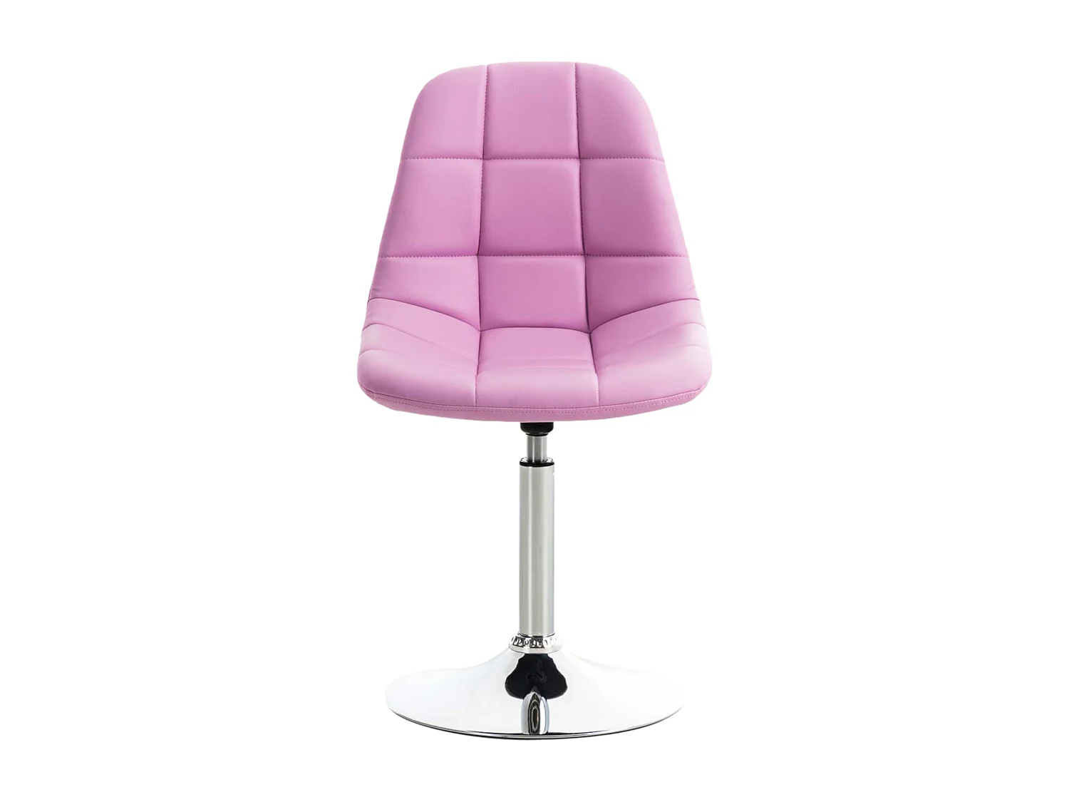 Lot de 2  chaise salle à manger - Similicuir & Métal chromé - Rose - Emil