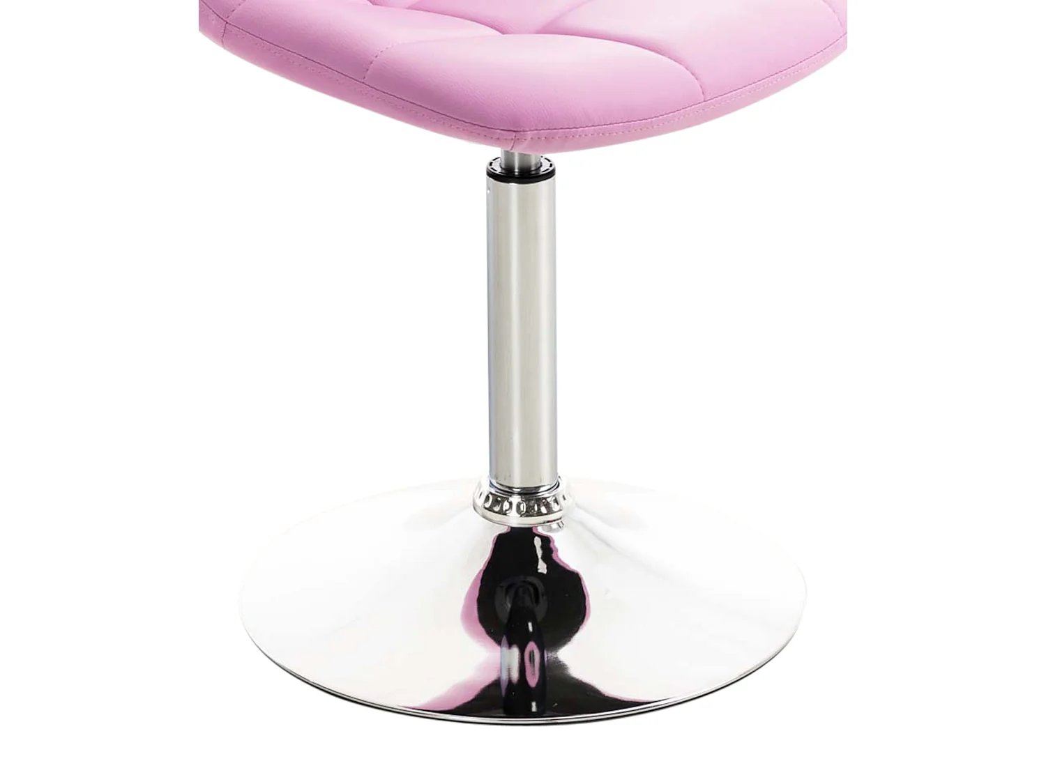 Lot de 2  chaise salle à manger - Similicuir & Métal chromé - Rose - Emil