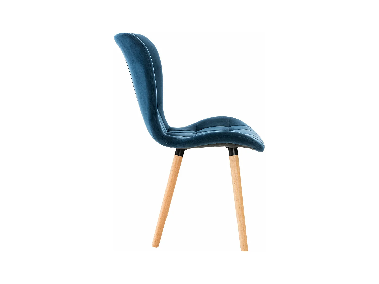 Lot de 4  chaise salle à manger - Velours - Bleu - Elda