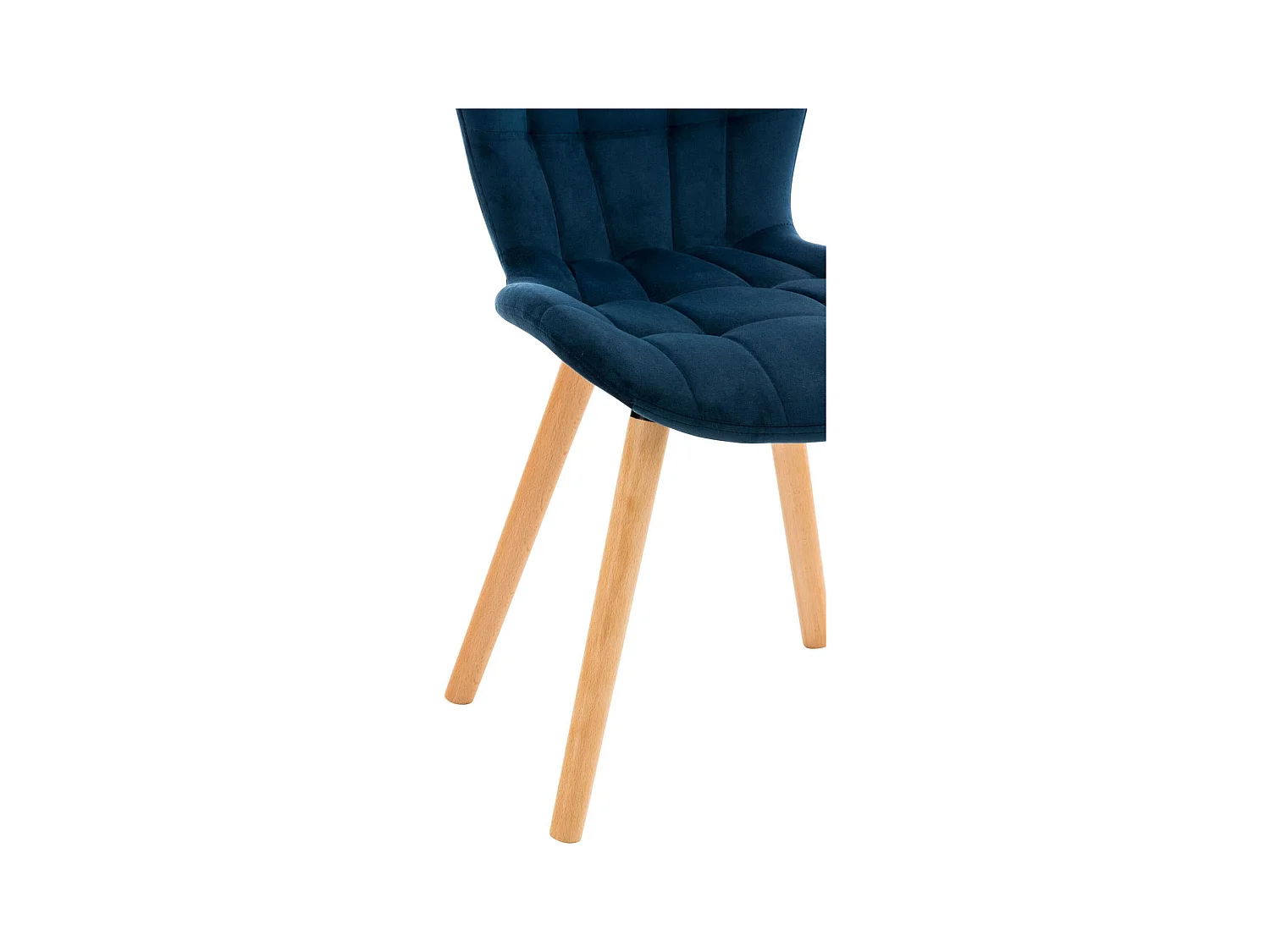 Lot de 4  chaise salle à manger - Velours - Bleu - Elda