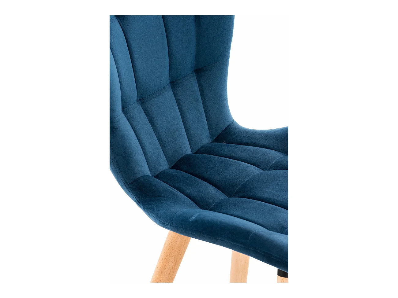 Lot de 4  chaise salle à manger - Velours - Bleu - Elda