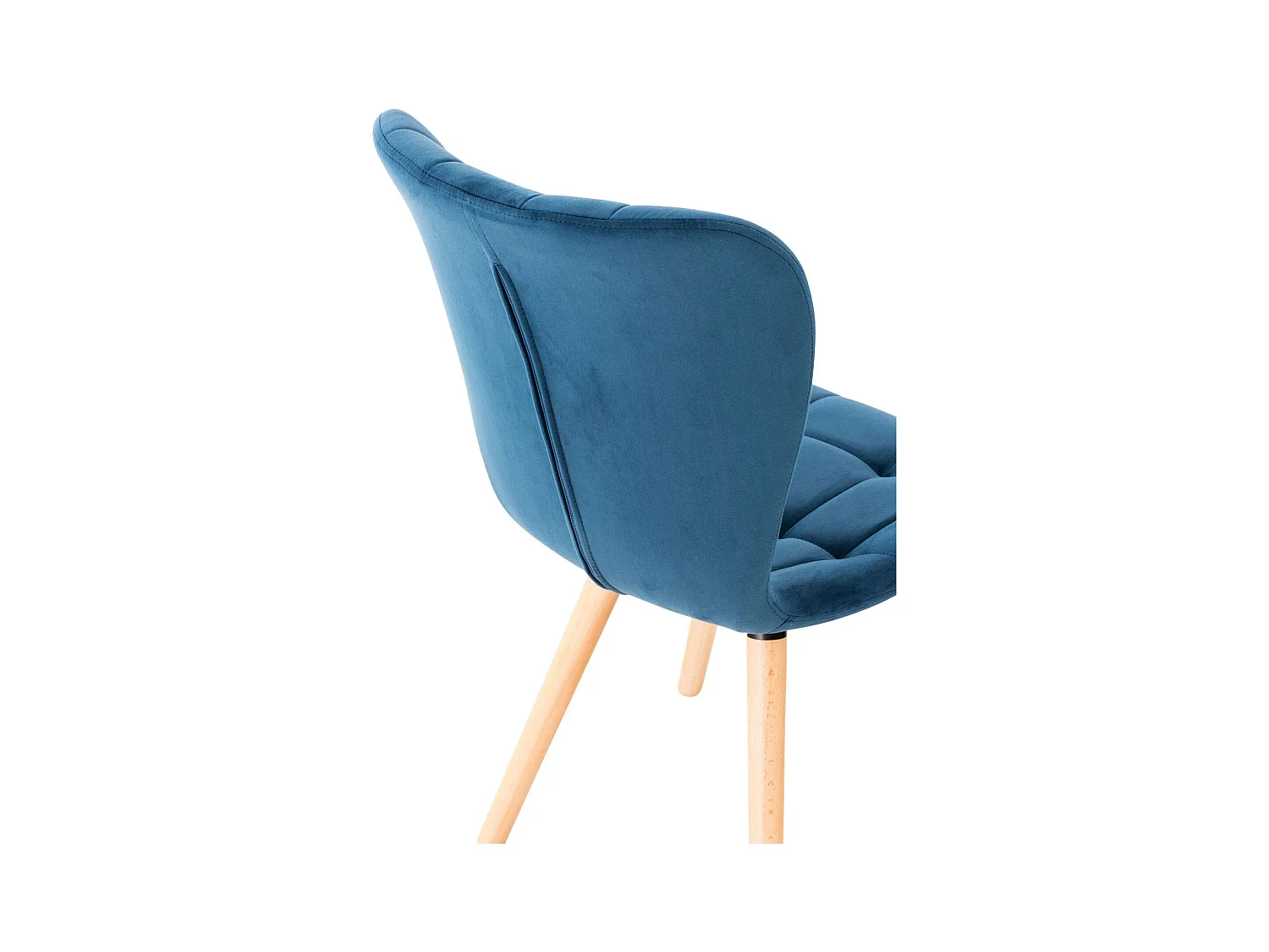 Lot de 4  chaise salle à manger - Velours - Bleu - Elda