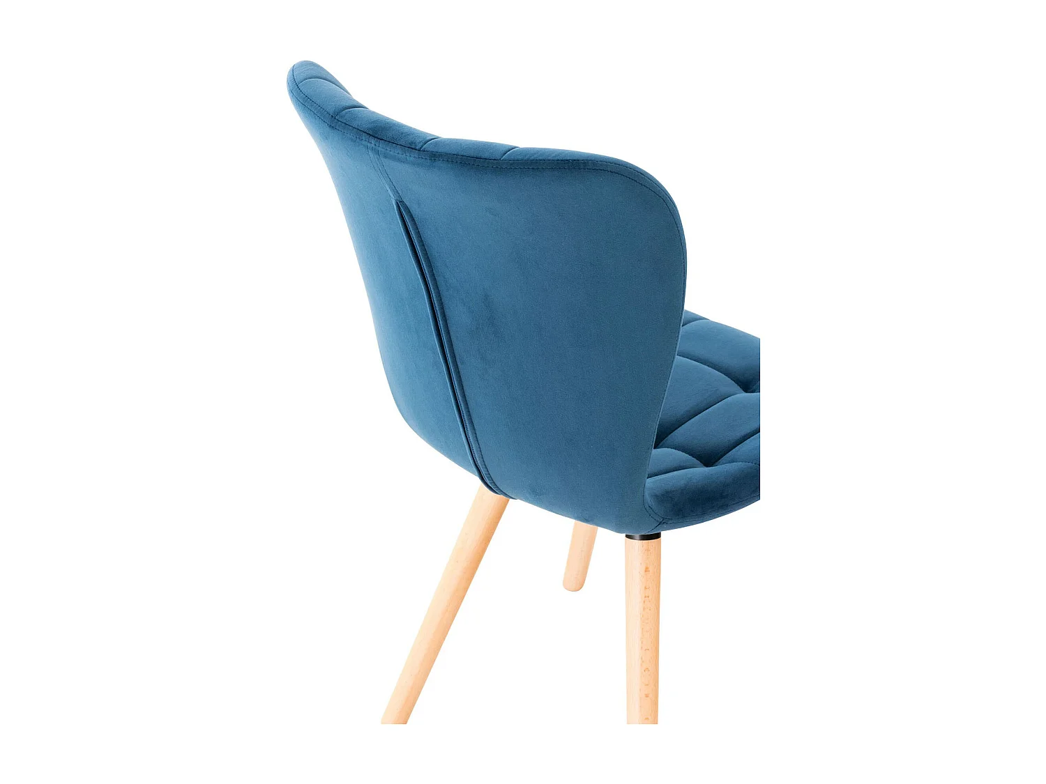 Lot de 4  chaise salle à manger - Velours - Bleu - Elda