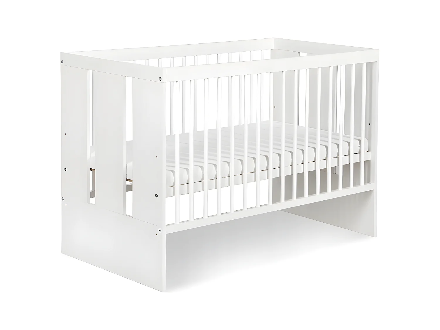 Lit bébé 120x60cm Blanc PAULA Lit à barreaux amovible
