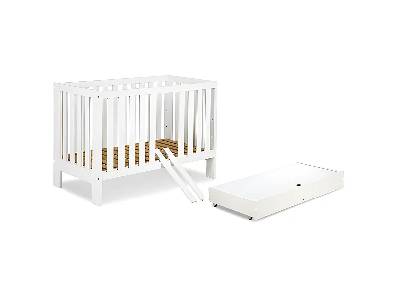 Lit bébé 120x60cm avec tiroir couleur Blanc AMELIE Lit à barreaux amovible