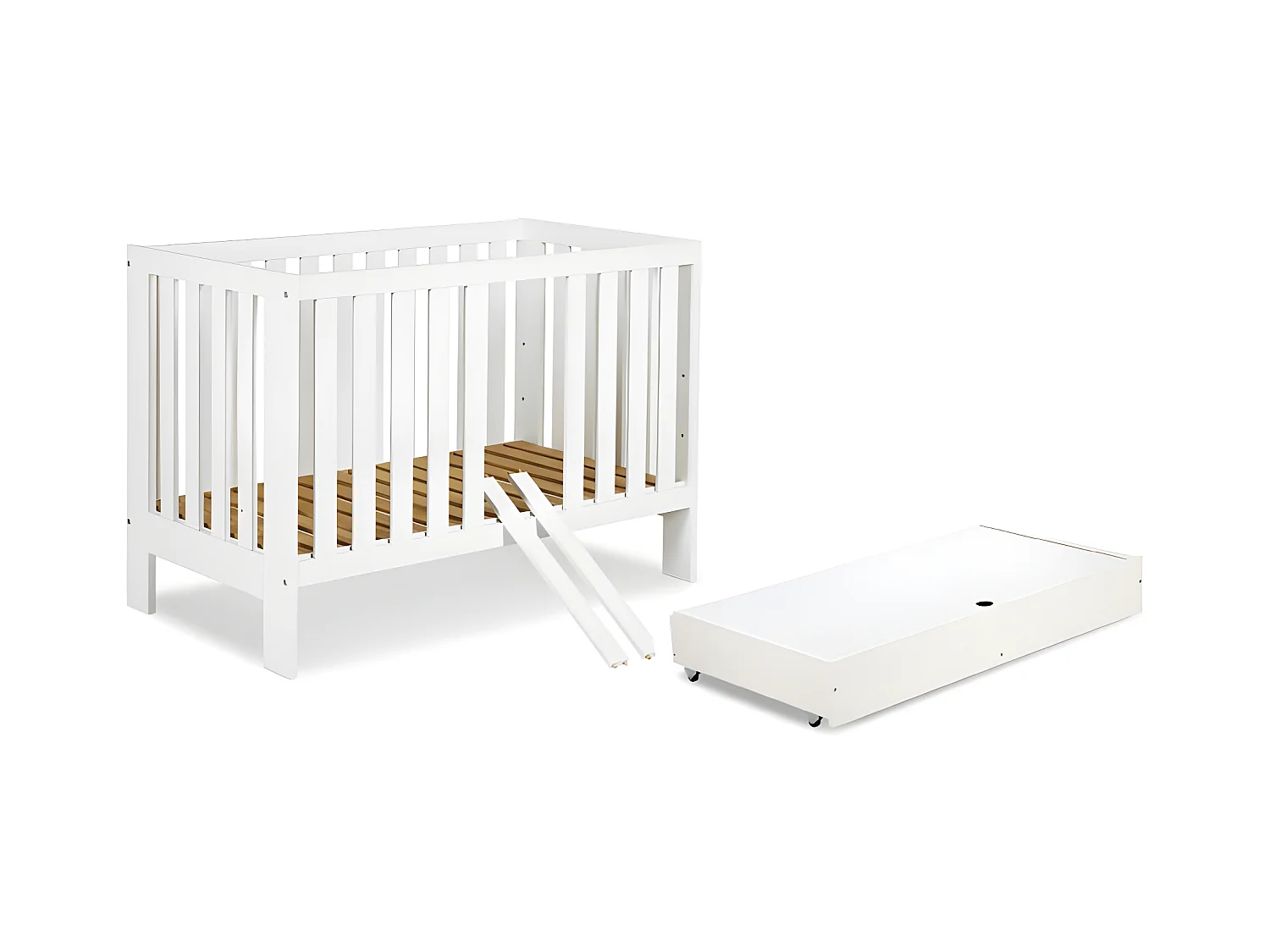 Lit bébé 120x60cm avec tiroir couleur Blanc AMELIE Lit à barreaux amovible