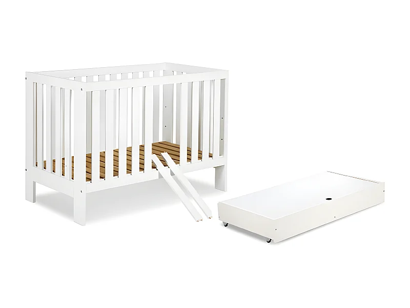 Lit bébé 120x60cm avec tiroir couleur Blanc AMELIE Lit à barreaux amovible