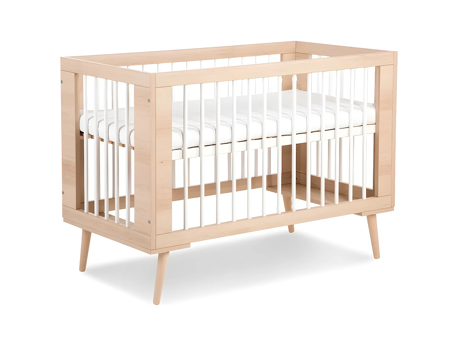 Lit bébé 120x60cm couleur Hetre SOPHIE Lit à barreaux amovible