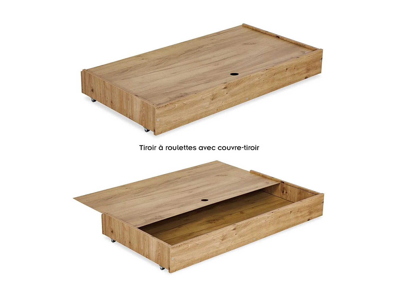 Lit bébé 120x60cm avec tiroir couleur Chêne AMELIE Lit à barreaux amovible