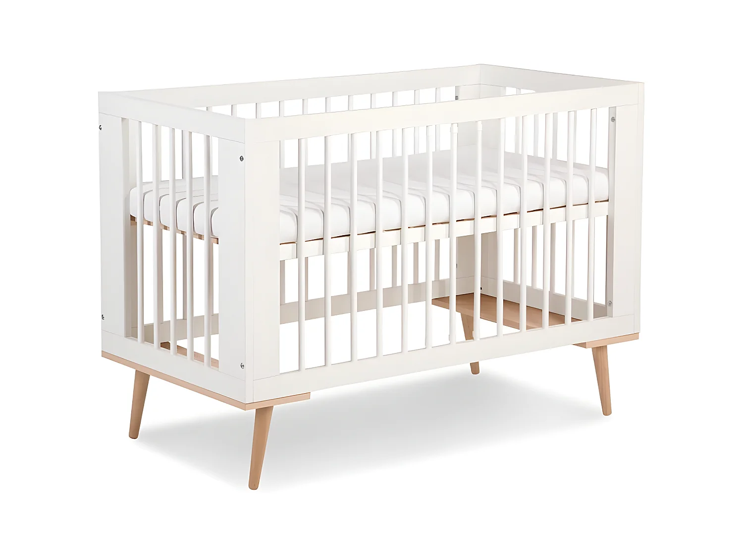 Lit bébé 120x60cm blanc SOPHIE Lit à barreaux amovible