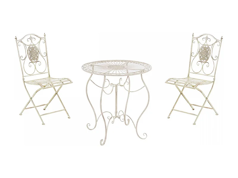 Ensemble de jardin - Table + 2 Chaises - Aldeano