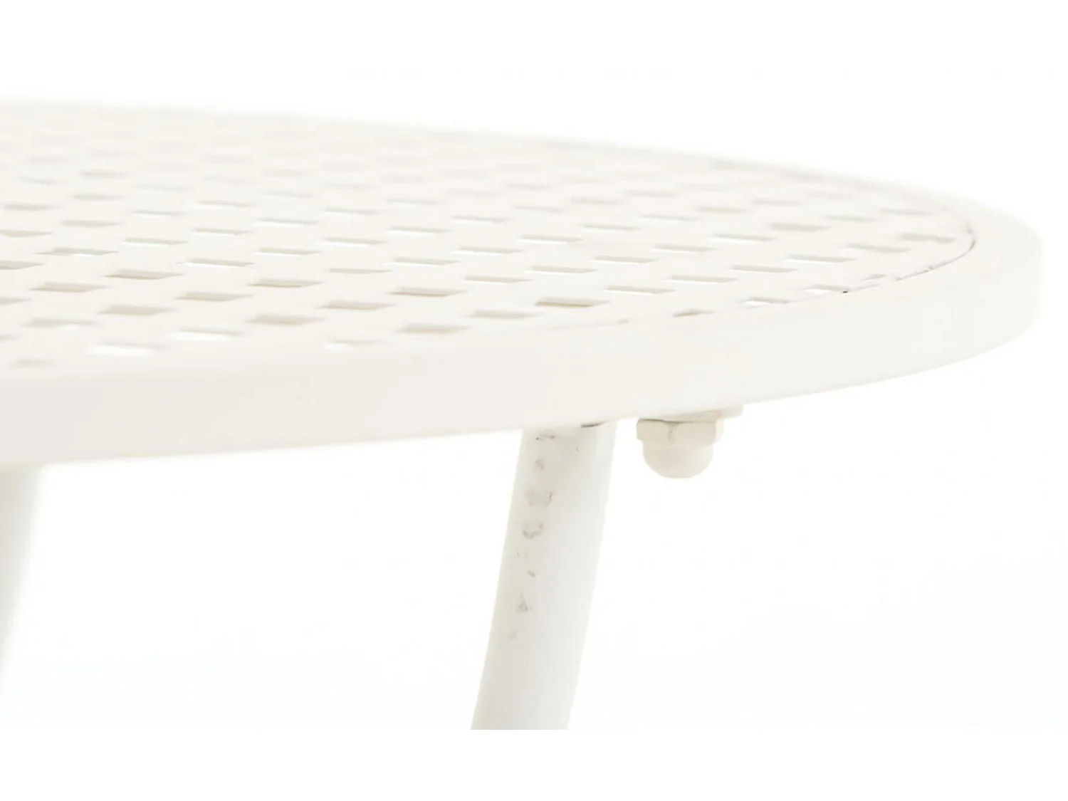 Bijzettafel tuin - rond Ø 70 cm - Metalen - Blanc - Amanda