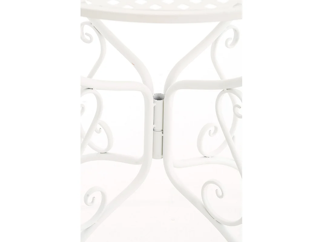 Bijzettafel tuin - rond Ø 70 cm - Metalen - Blanc - Amanda