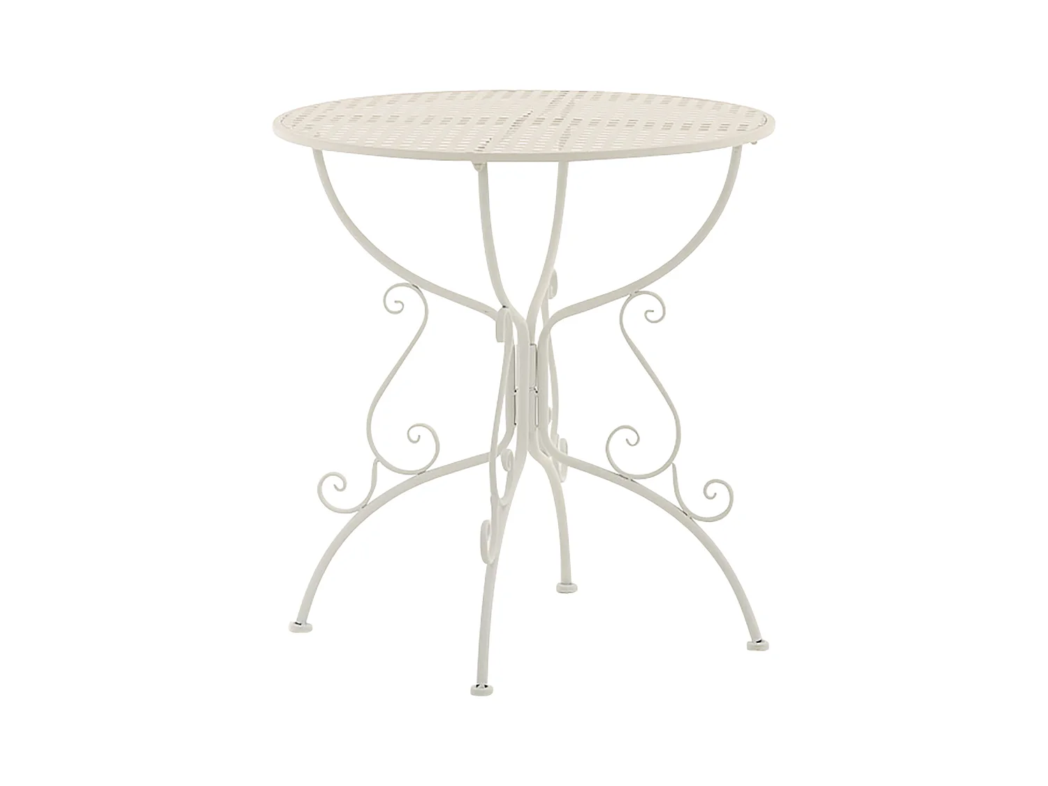 Table d'appoint de jardin - rond Ø 70 cm - Métal - Blanc - Amanda