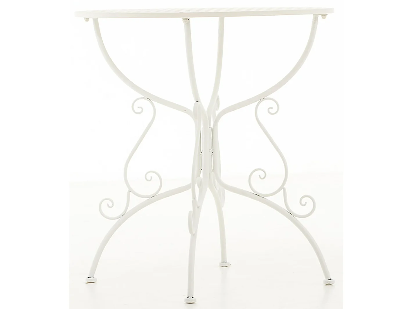 Table d'appoint de jardin - rond Ø 70 cm - Métal - Blanc - Amanda