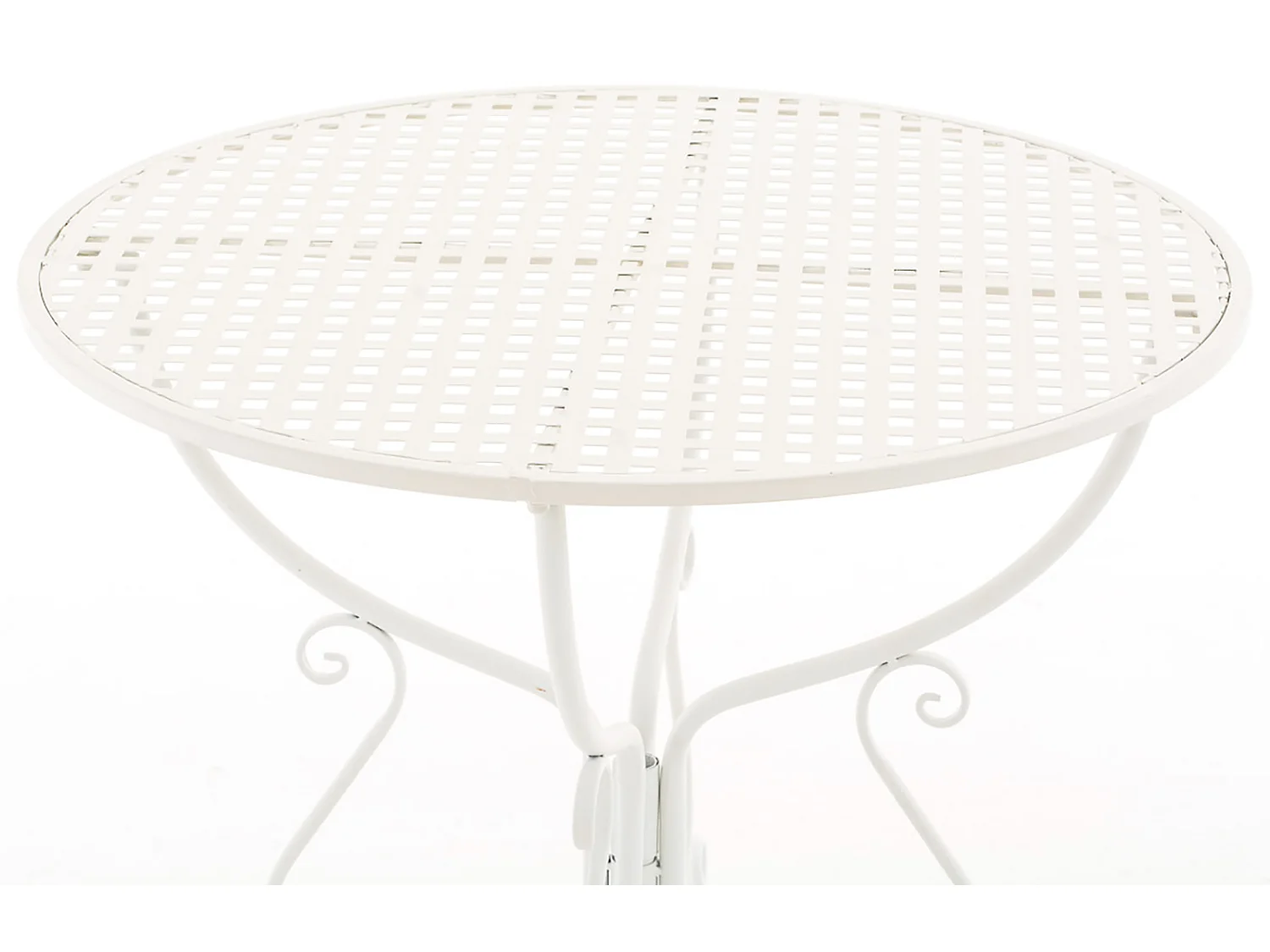 Table d'appoint de jardin - rond Ø 70 cm - Métal - Blanc - Amanda