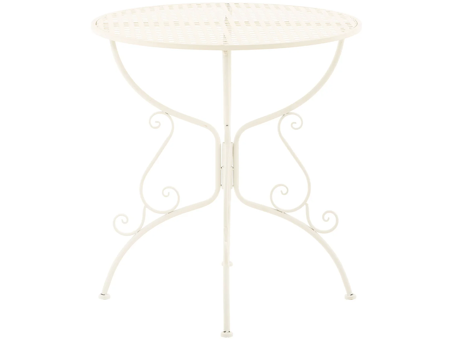Table d'appoint de jardin - rond Ø 70 cm - Métal - Blanc - Amanda