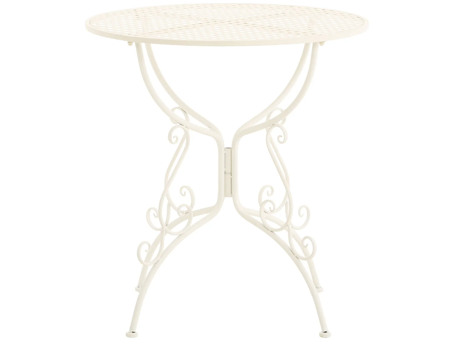 Table d'appoint de jardin - rond Ø 70 cm - Métal - Blanc - Amanda