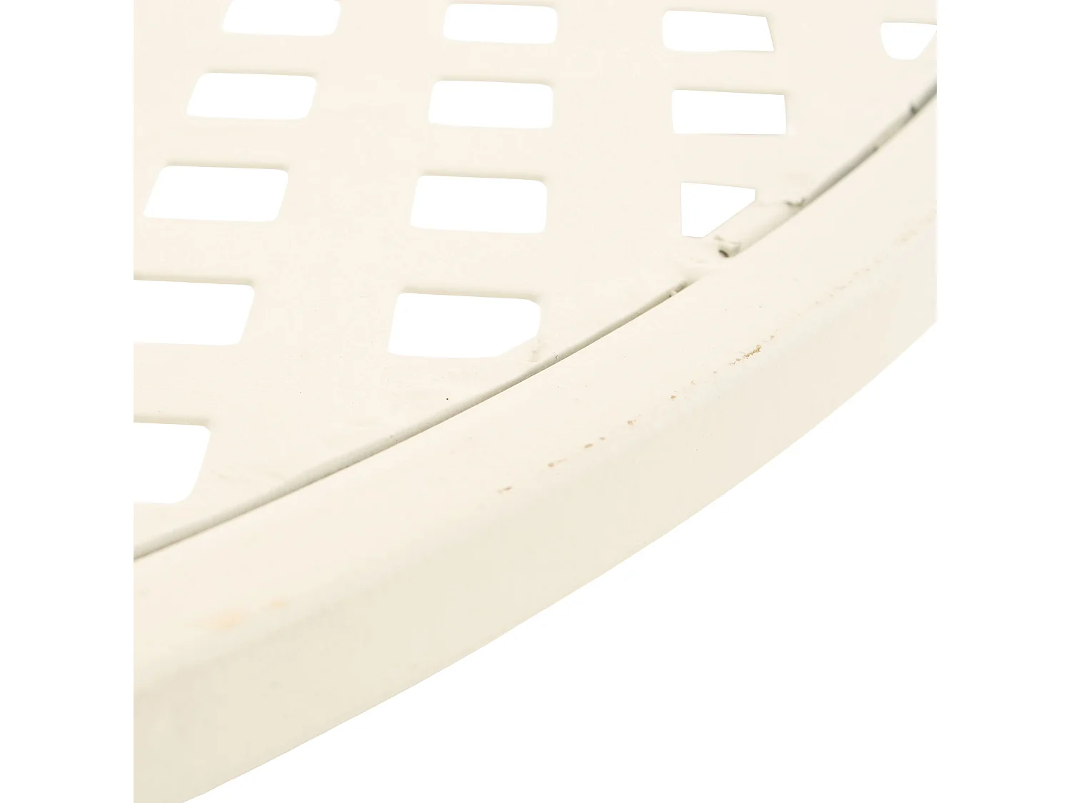 Table d'appoint de jardin - rond Ø 70 cm - Métal - Blanc - Amanda