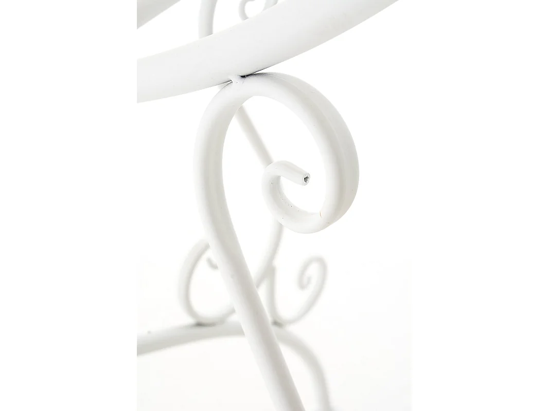 Table d'appoint de jardin - rond Ø 70 cm - Métal - Blanc - Amanda