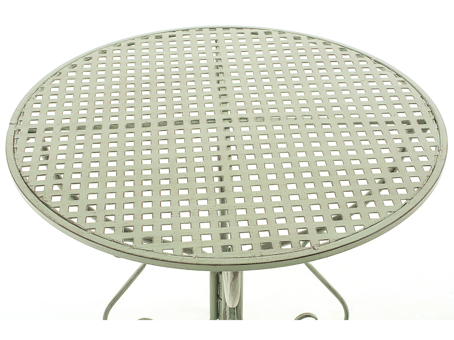 Table d'appoint de jardin - rond Ø 70 cm - Métal - Vert antique - Amanda