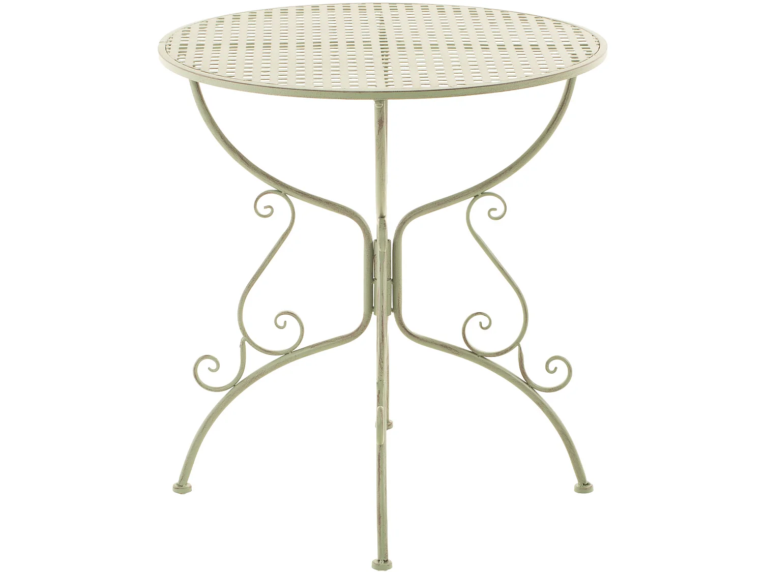 Table d'appoint de jardin - rond Ø 70 cm - Métal - Vert antique - Amanda