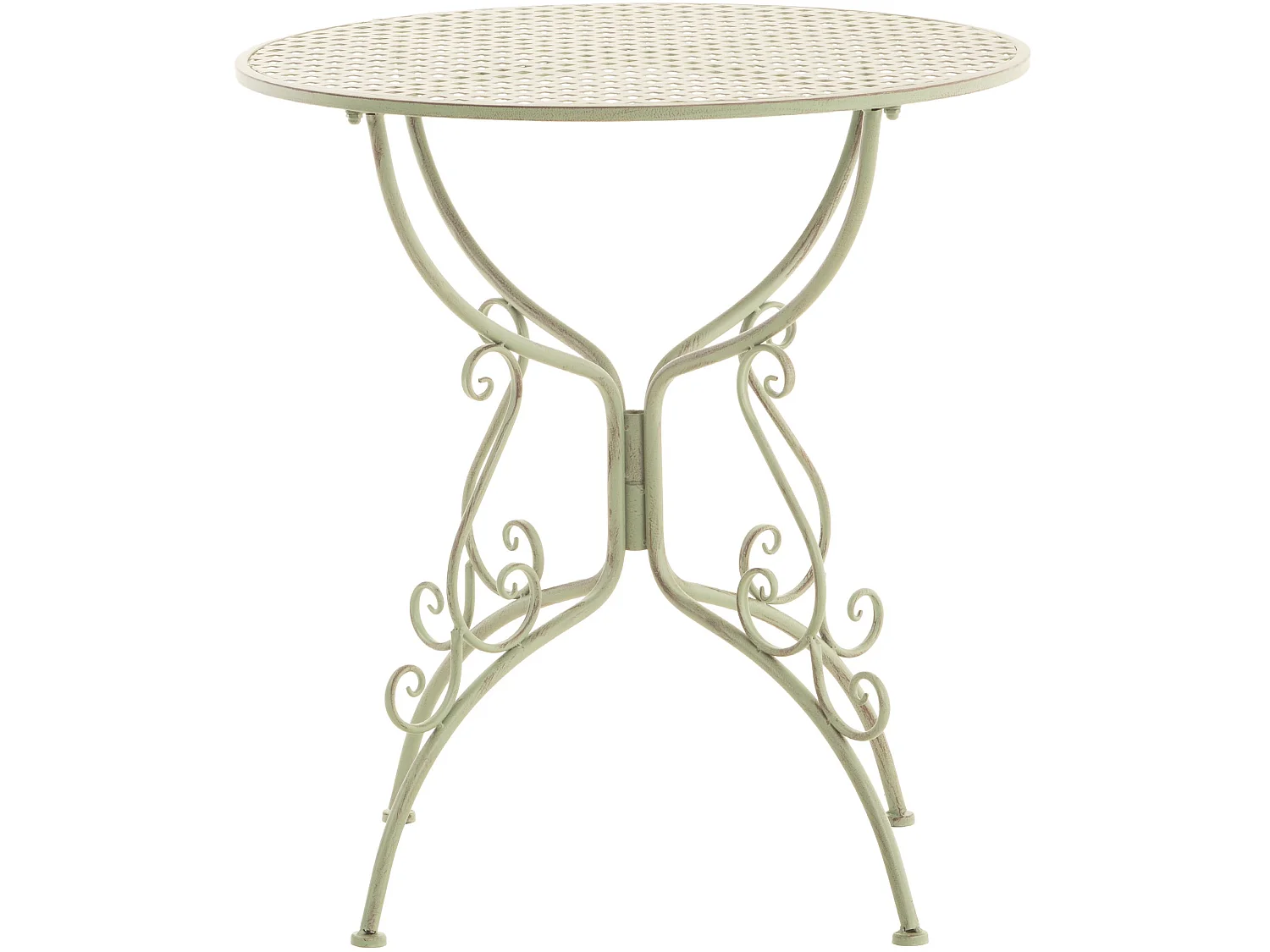 Table d'appoint de jardin - rond Ø 70 cm - Métal - Vert antique - Amanda