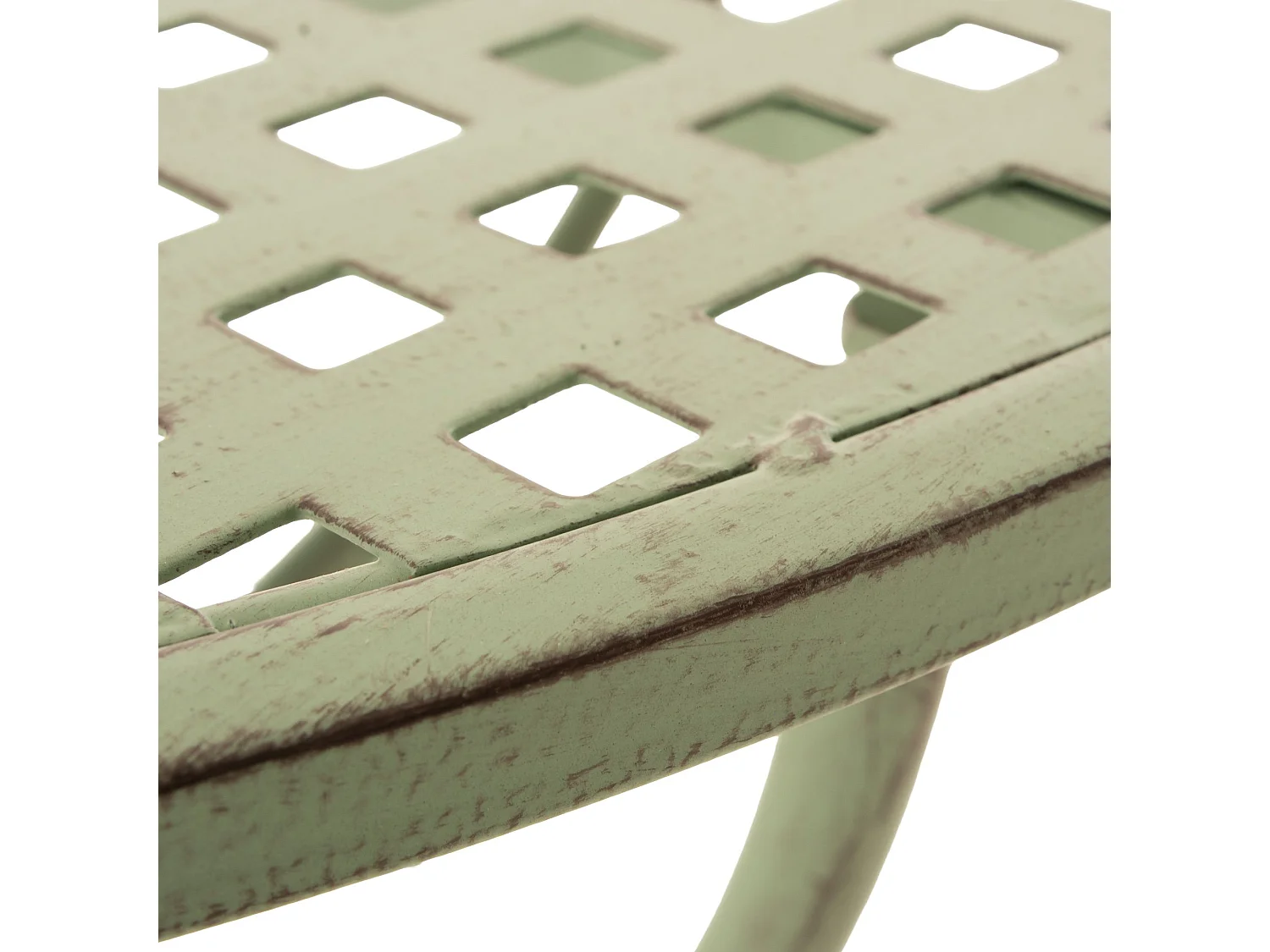 Table d'appoint de jardin - rond Ø 70 cm - Métal - Vert antique - Amanda