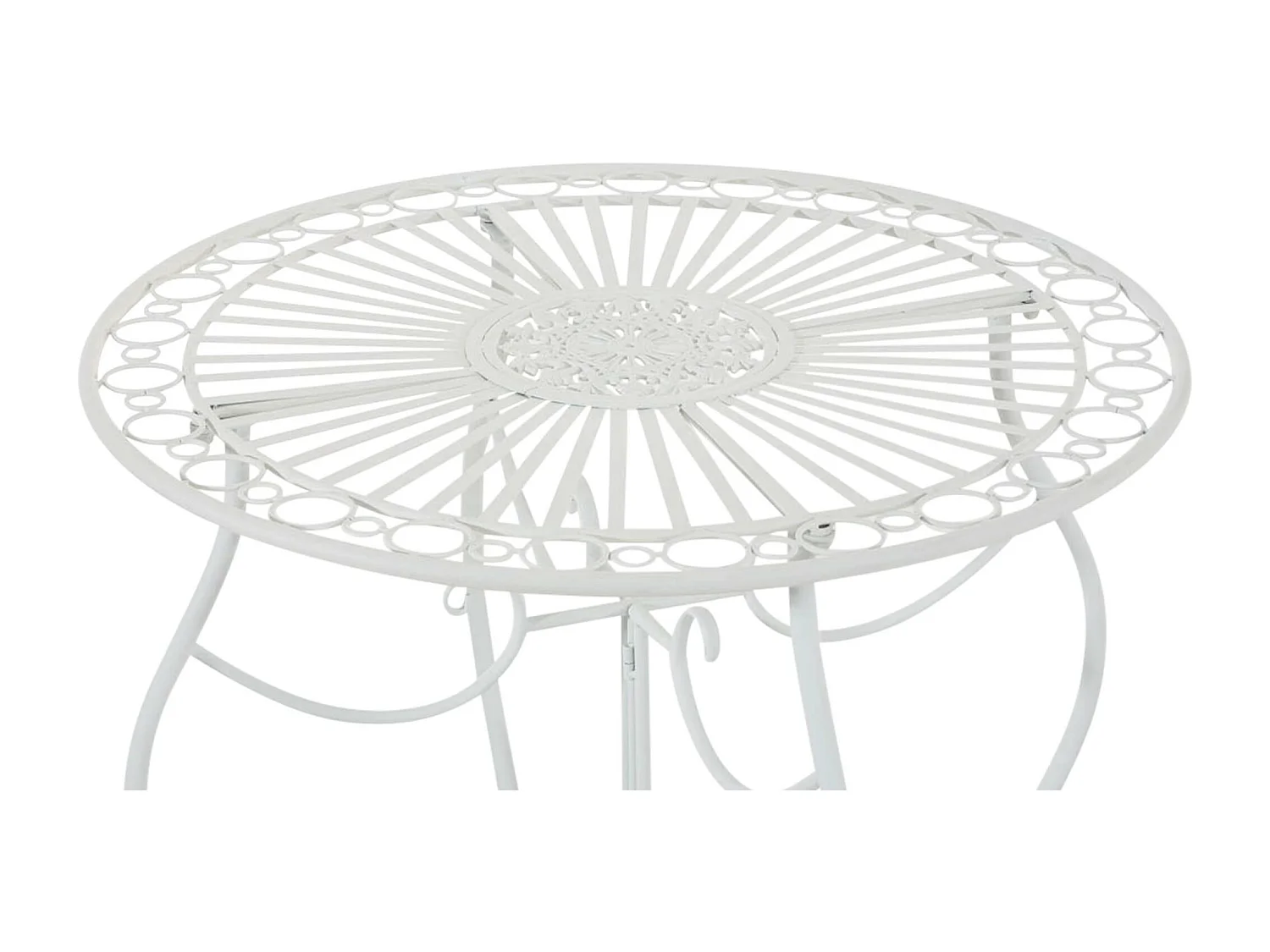 Tavolino da giardino - rotondo Ø 70 cm - Metallo - Blanc - Indra