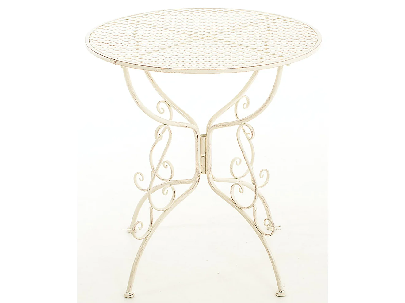 Tavolino da giardino - intorno Ø 70 cm - Metallo - Crème antique - Amanda