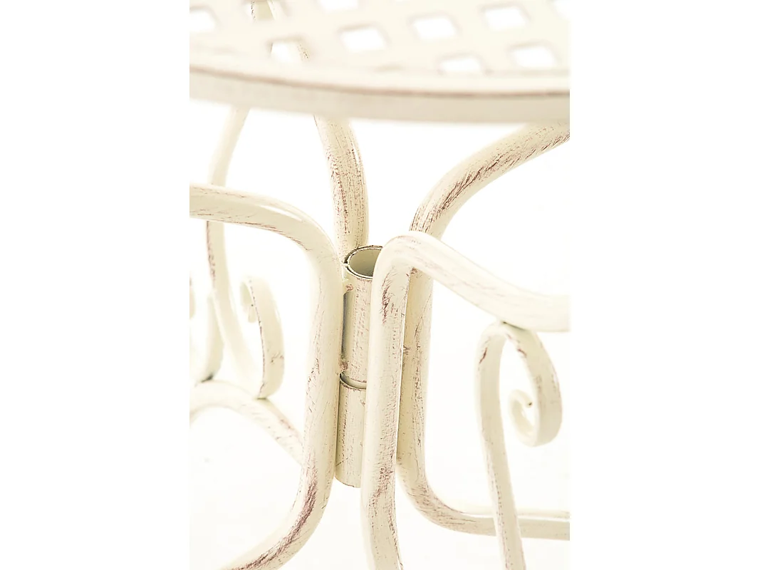 Tavolino da giardino - intorno Ø 70 cm - Metallo - Crème antique - Amanda