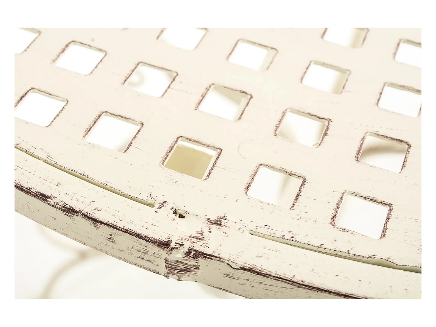 Table d'appoint de jardin - rond Ø 70 cm - Métal - Crème antique - Amanda