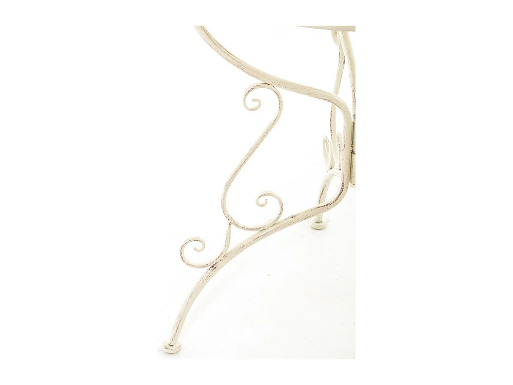 Table d'appoint de jardin - rond Ø 70 cm - Métal - Crème antique - Amanda