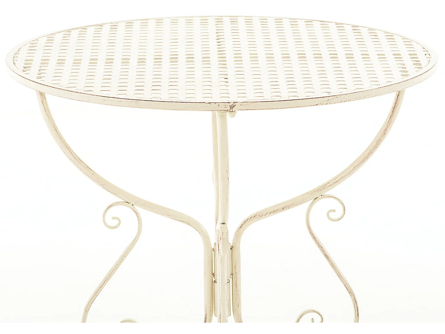 Table d'appoint de jardin - rond Ø 70 cm - Métal - Crème antique - Amanda