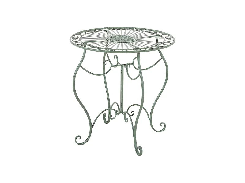 Bijzettafel tuin - rond Ø 70 cm - Metaal - Vert antique - Indra