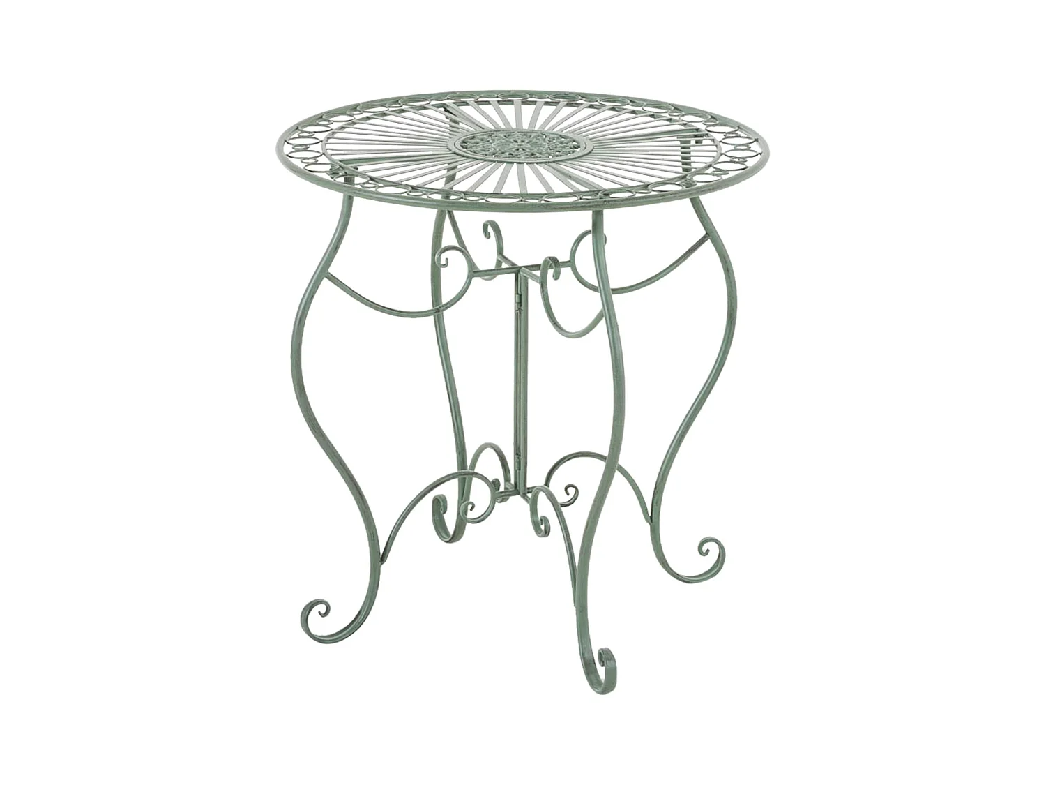 Bijzettafel tuin - rond Ø 70 cm - Metaal - Vert antique - Indra