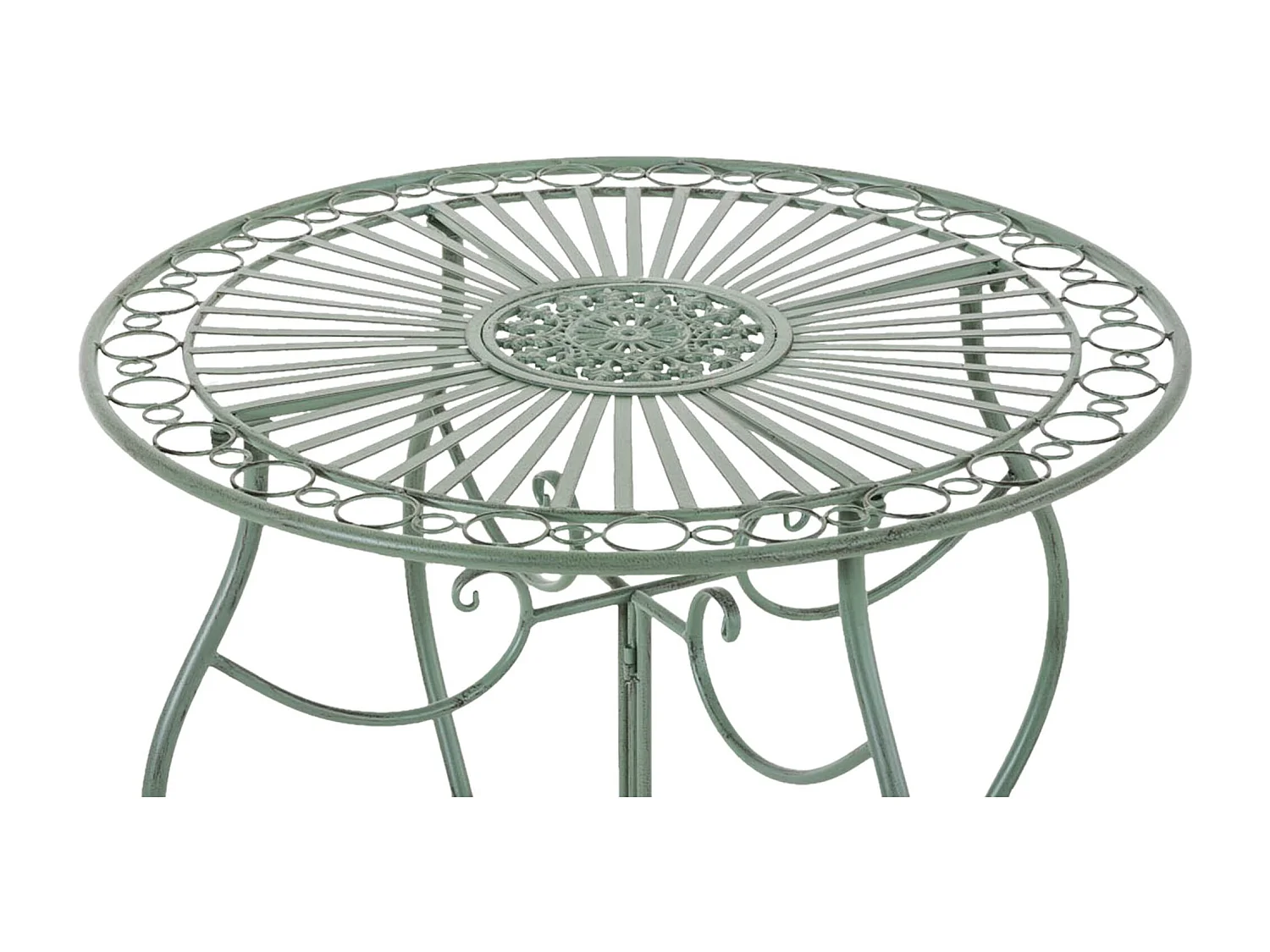 Bijzettafel tuin - rond Ø 70 cm - Metaal - Vert antique - Indra