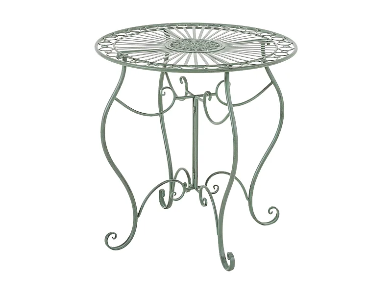 Bijzettafel tuin - rond Ø 70 cm - Metaal - Vert antique - Indra