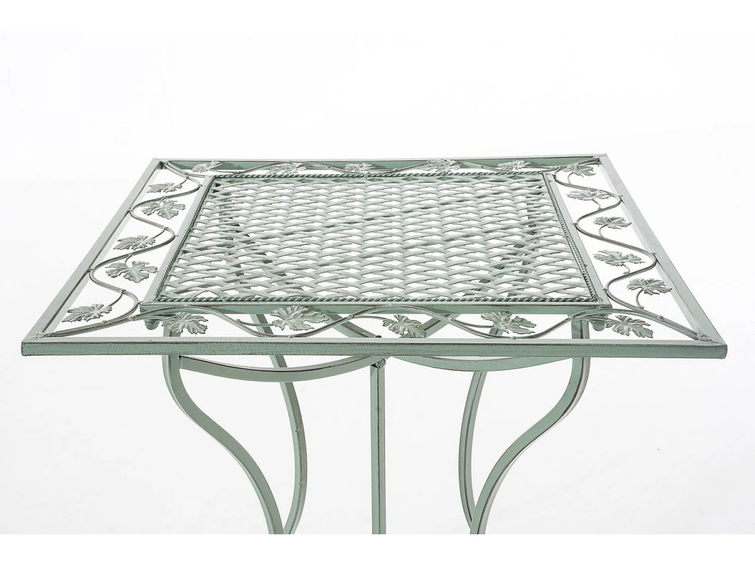 Bijzettafel tuin - vierkant - Metaal - 60 x 60 cm - antiek/groen - Asina