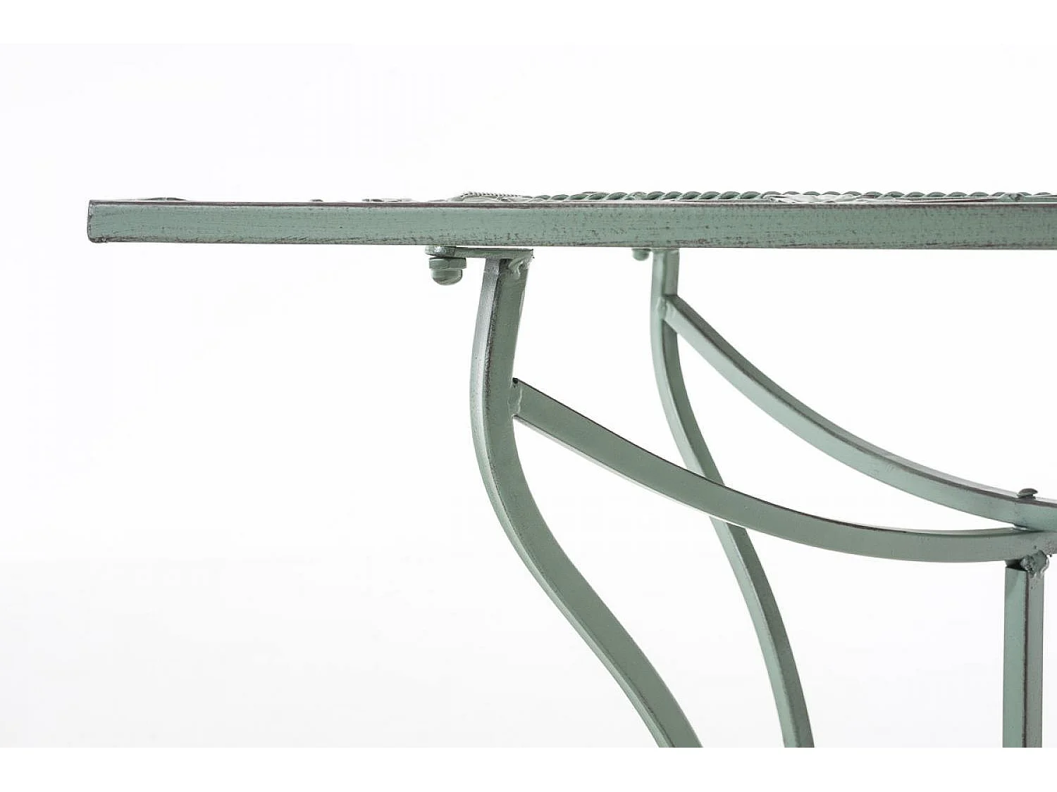 Bijzettafel tuin - vierkant - Metaal - 60 x 60 cm - antiek/groen - Asina