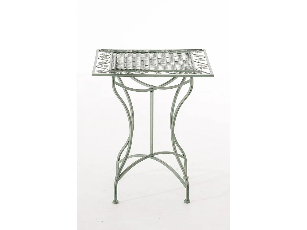 Mesa auxiliar de jardín - Cuadrada - Metal - 60 x 60 cm - Verde antiguo - Asina
