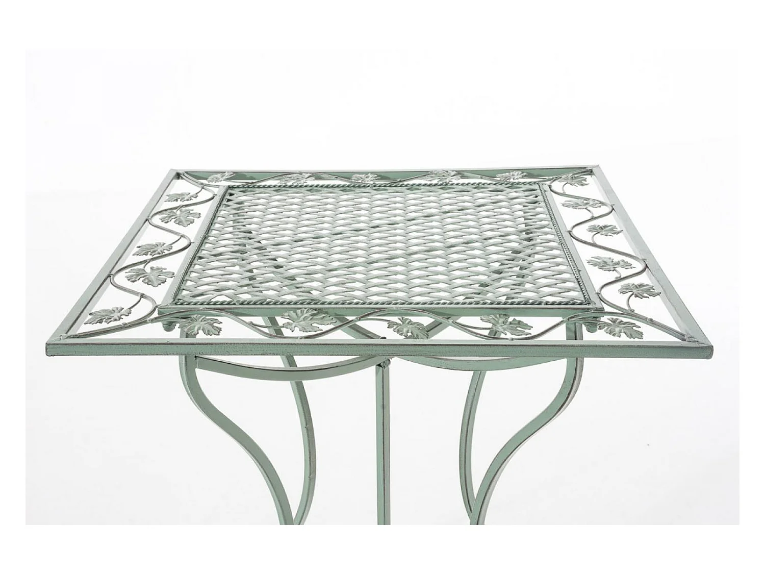 Mesa auxiliar de jardín - Cuadrada - Metal - 60 x 60 cm - Verde antiguo - Asina