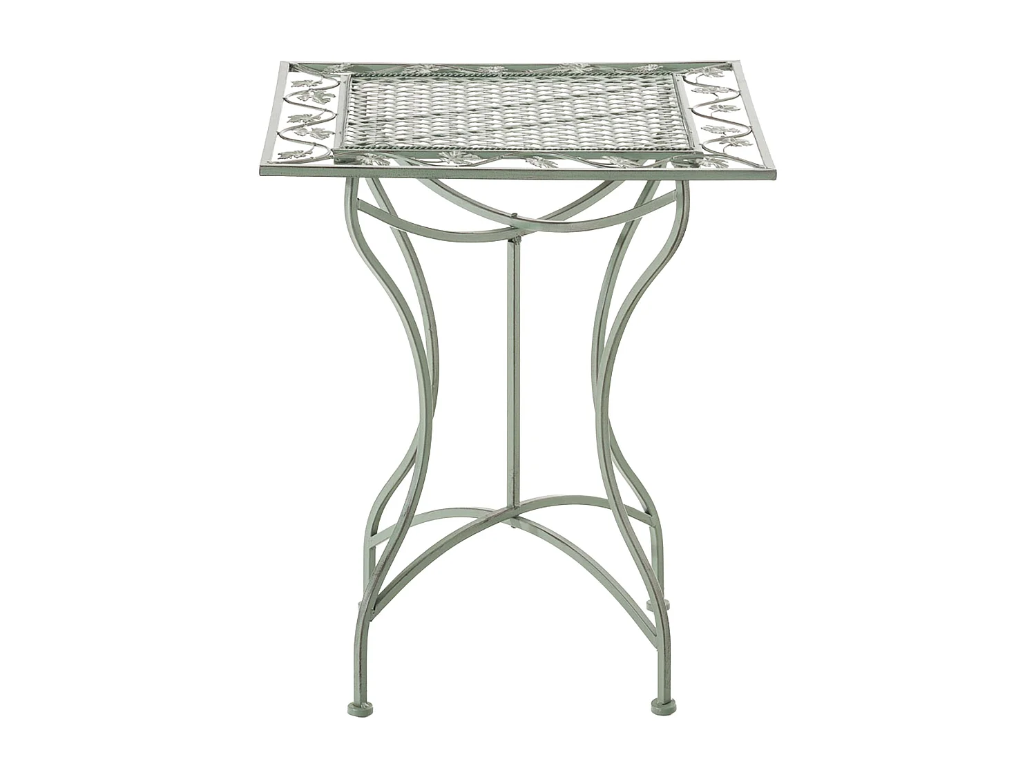 Table d'appoint de jardin - carré - Métal - 60 x 60 cm - Vert antique - Asina