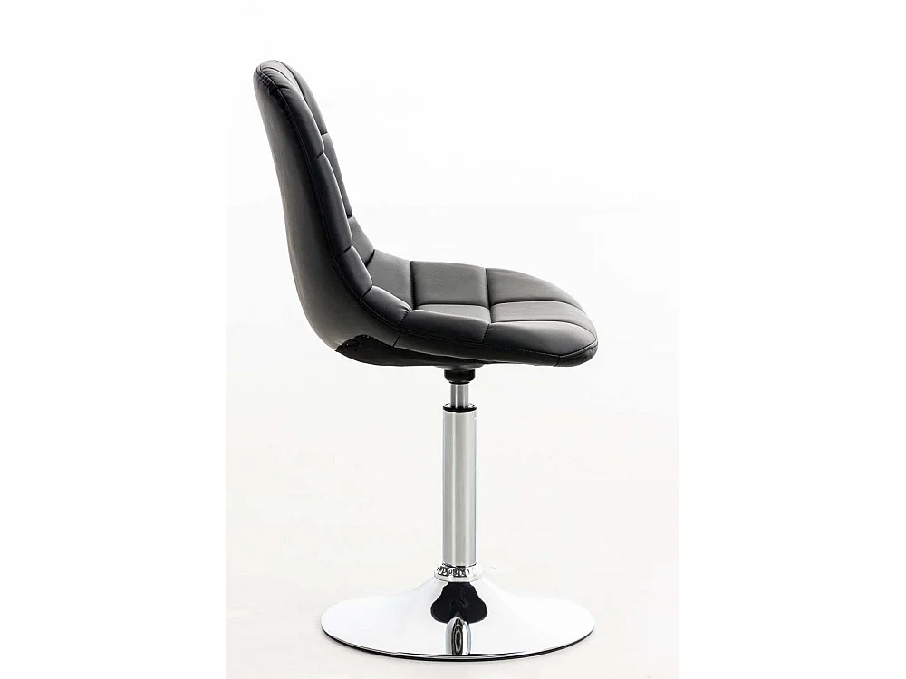 Chaise de bureau - Similicuir & Métal chromé - Noir - Emil