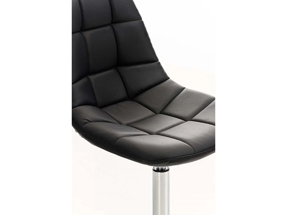 Chaise de bureau - Similicuir & Métal chromé - Noir - Emil