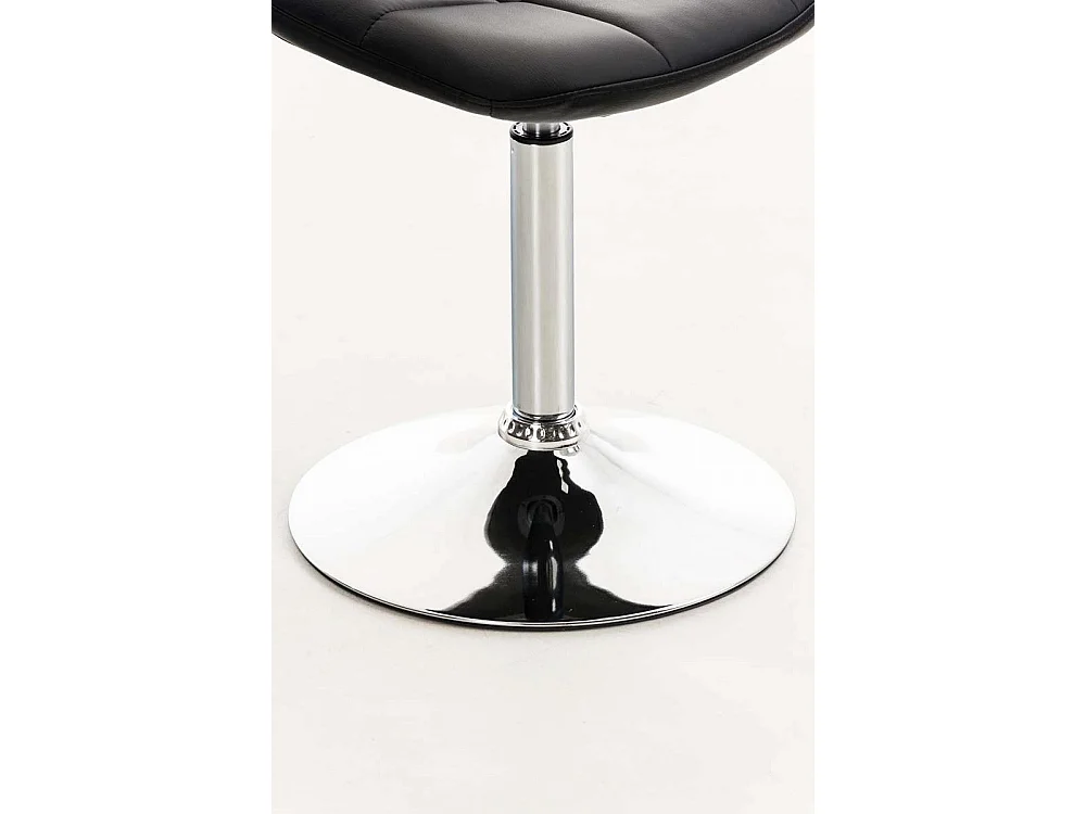 Chaise de bureau - Similicuir & Métal chromé - Noir - Emil