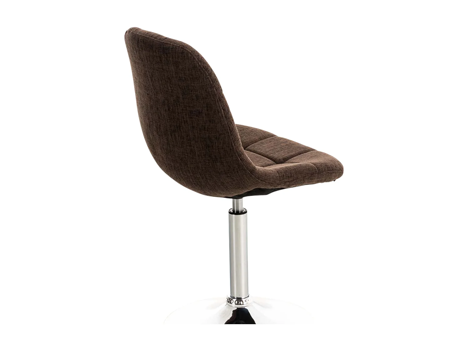 Lot de 2  Chaise de bureau - Tissu & Métal chromé - Marron - Emil