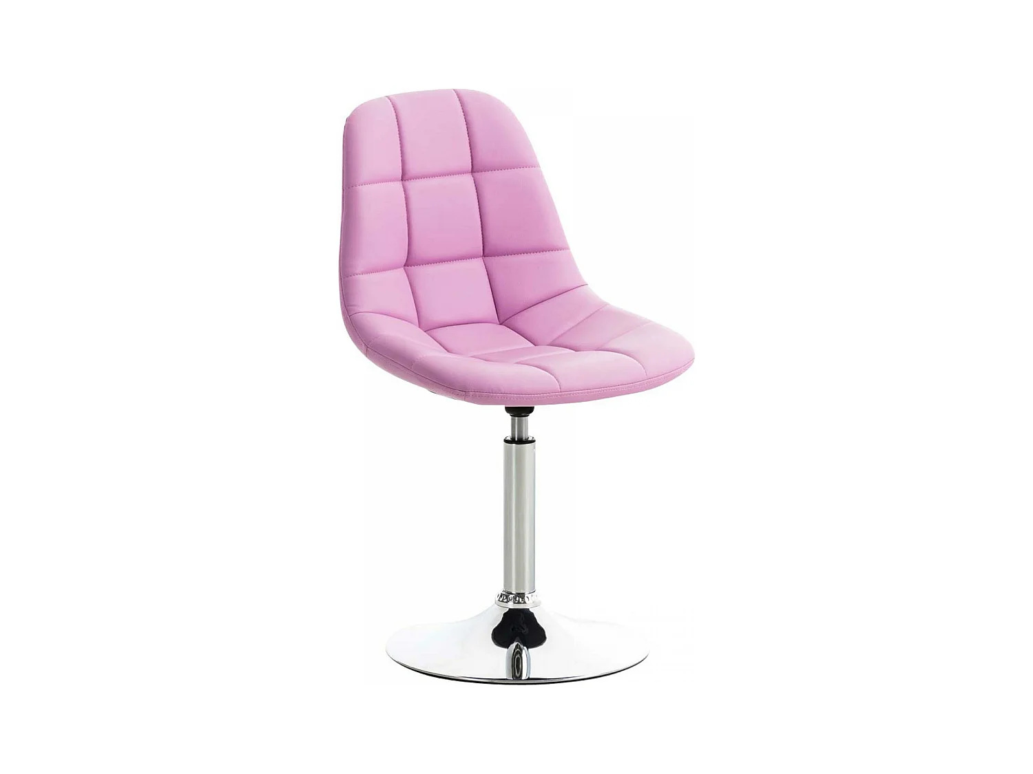 Chaise de bureau - Similicuir & Métal chromé - Rose - Emil
