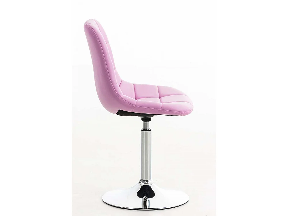 Chaise de bureau - Similicuir & Métal chromé - Rose - Emil